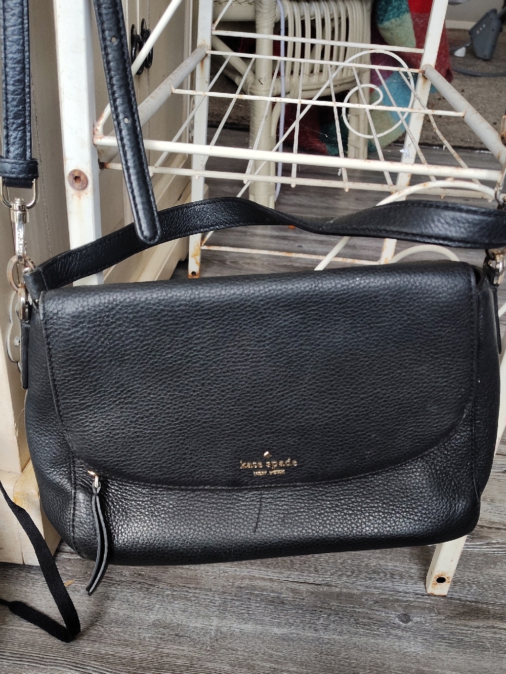 kate spade Black Pebbled Leather Crossbody Bag